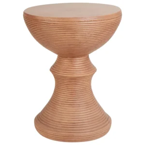 Premium Legno Massello Accent Side Table Light Wood CALDARO