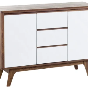 Premium Legno Massello 3 Drawer Sideboard White Dark Wood PITTSBURGH