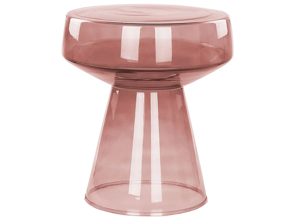 Set 2 Glass Side Tables Dark Red LAGUNA/CALDERA