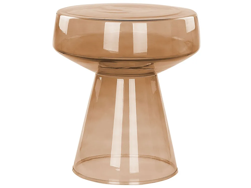 Set 2 Glass Side Tables Golden Brown LAGUNA/CALDERA