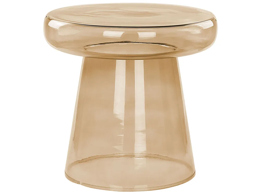 Set 2 Glass Side Tables Golden Brown LAGUNA/CALDERA