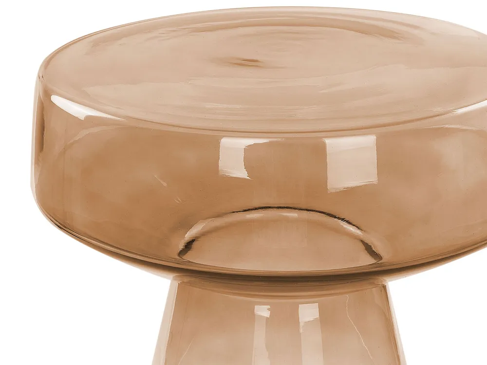 Set 2 Glass Side Tables Golden Brown LAGUNA/CALDERA