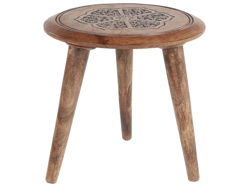 Set 2 Mango Wood Side Tables Dark TURUA con Cassetti Soft-Close