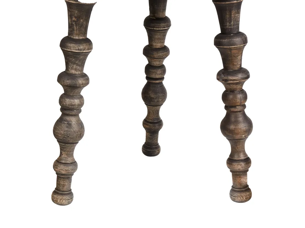 Set 2 Mango Wood Side Tables Dark MARNOO per 6-8 Persone