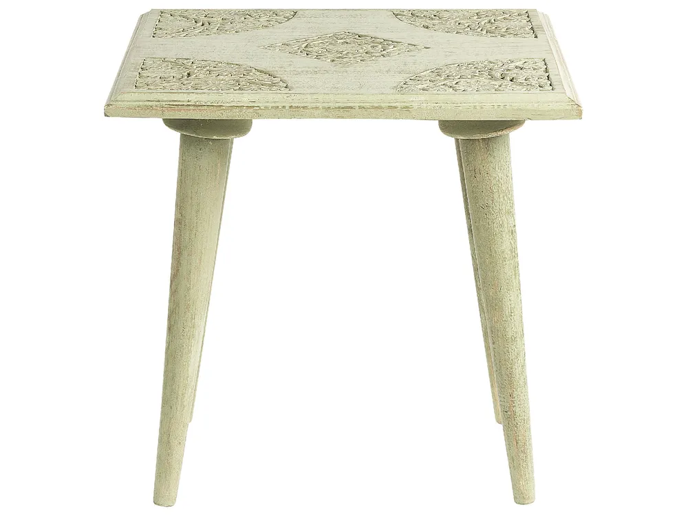 Set 2 Mango Wood Side Tables Green BELIDHA