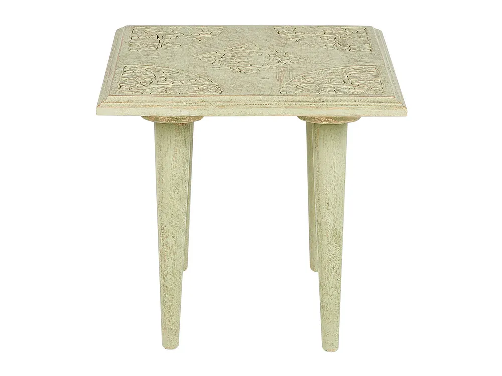 Set 2 Mango Wood Side Tables Green BELIDHA