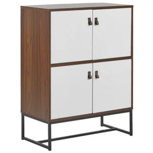 Set Sala da Pranzo 4 Door Sideboard Dark Wood White NUEVA
