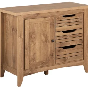 Set Sala da Pranzo 3 Drawer Sideboard Light Wood AGORA