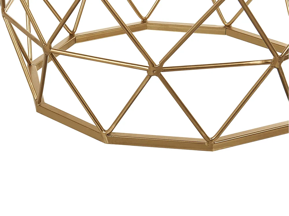 Set Sala da Pranzo Marble Effect Wire Frame Side Table Gold HALSEY