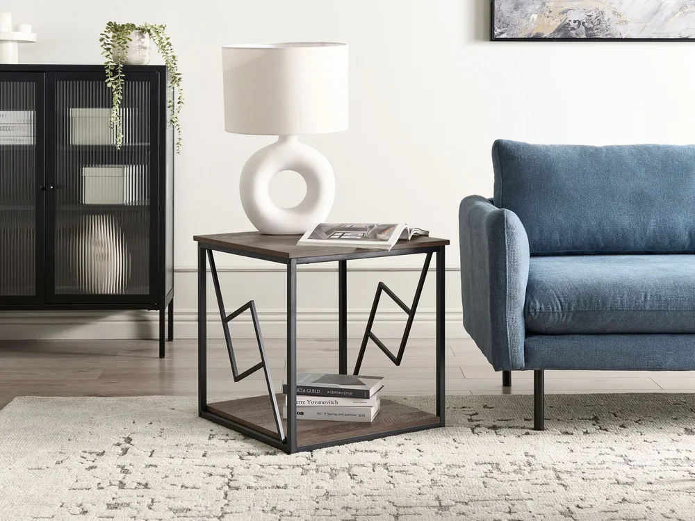 Set Sala da Pranzo Side Table Dark Wood and Nero notte FORRES