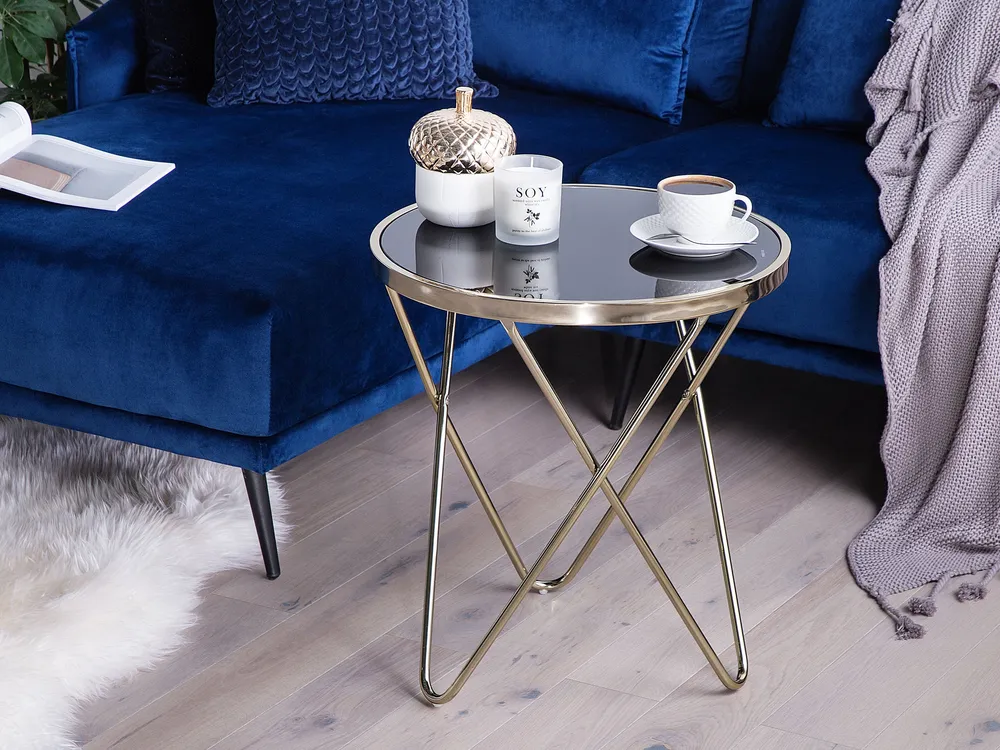 Set Sala da Pranzo Side Table Nero puro Gold MERIDIAN II