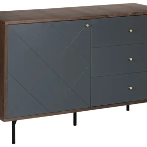Set Sala da Pranzo Sideboard Dark Wood Grey PALMER