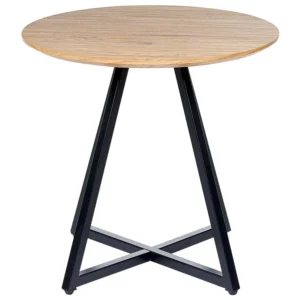 Side Table Light Wood Nero puro ATOKA Stile Rustico