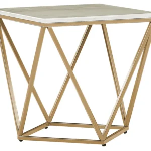 Side Table Marble Effect Sabbia and Gold MALIBU