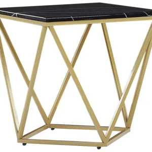 Side Table Nero notte Marble Effect Gold MALIBU
