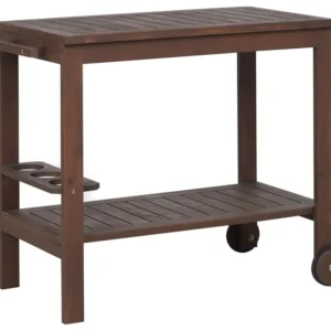 Tavolo Allungabile Acacia Wood Garden Drinks Trolley Dark SASSARI
