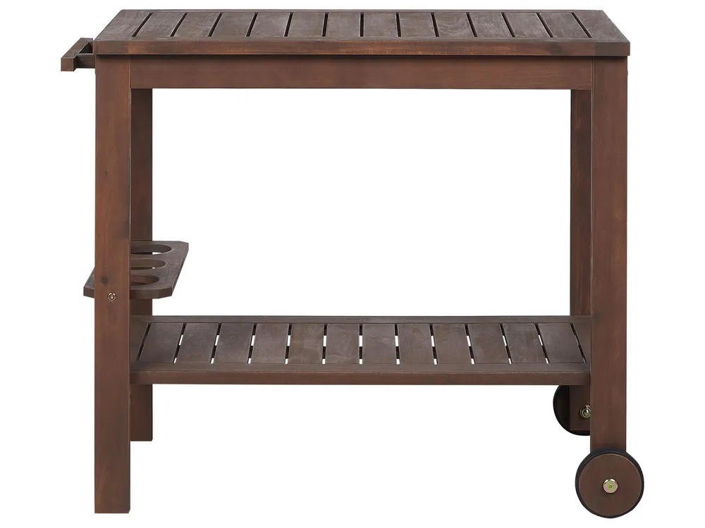 Tavolo Allungabile Acacia Wood Garden Drinks Trolley Dark SASSARI