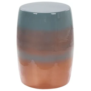 Tavolo Allungabile Accent Side Table Golden Brown and Blue FRAGUITA