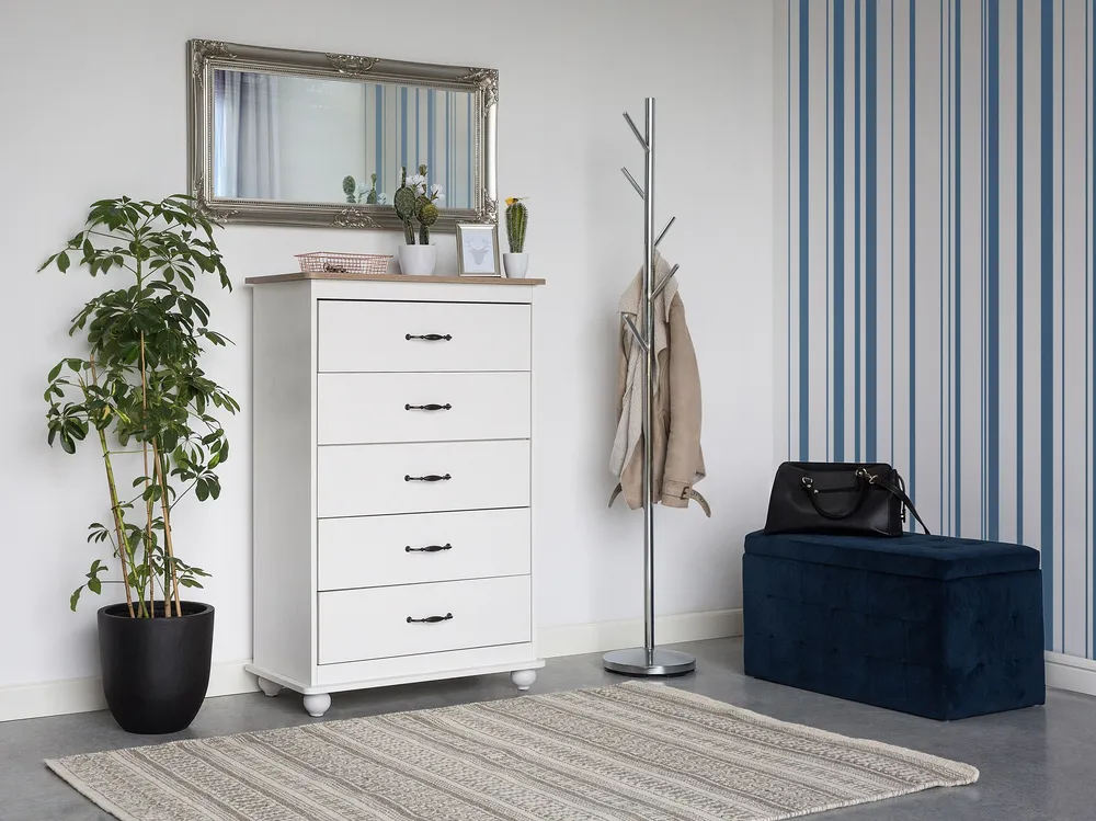 Tavolo Allungabile 5 Drawer Chest White SHARON