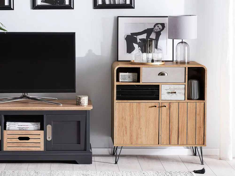 Tavolo Allungabile 3 Drawer Sideboard Light Wood KYLE