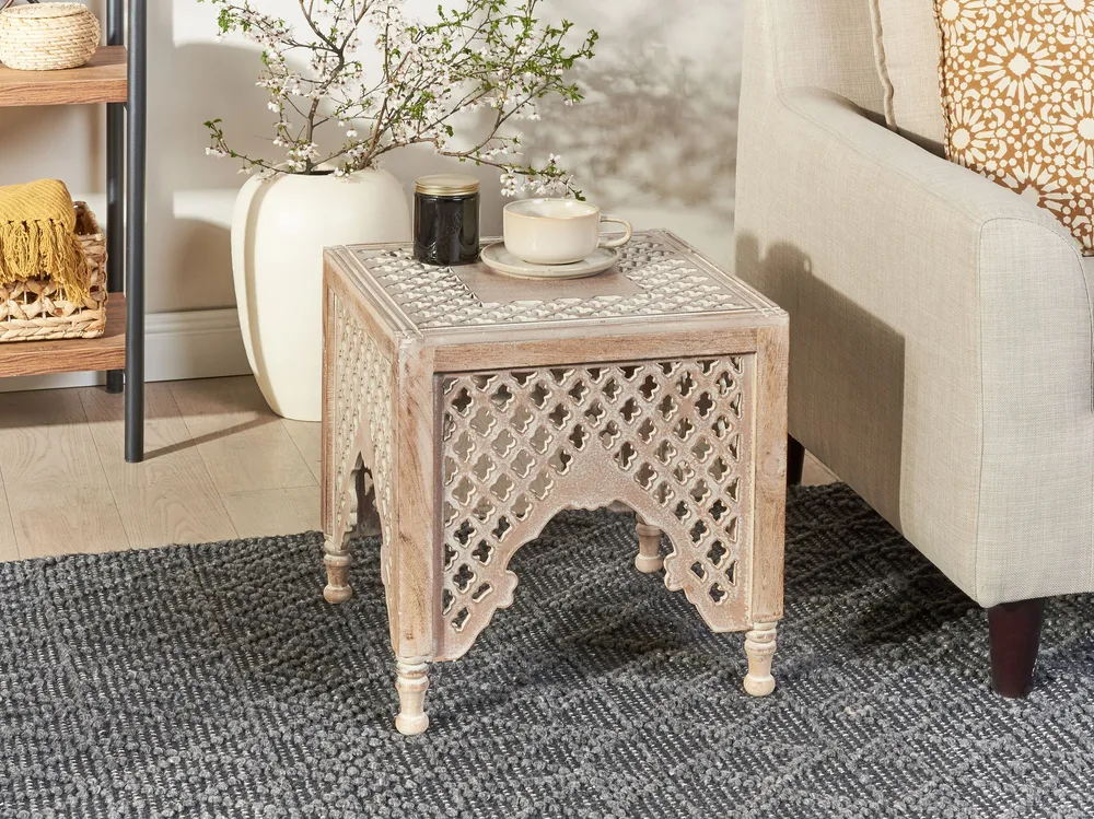 Tavolo Allungabile Mango Wood Side Table Light KADMA