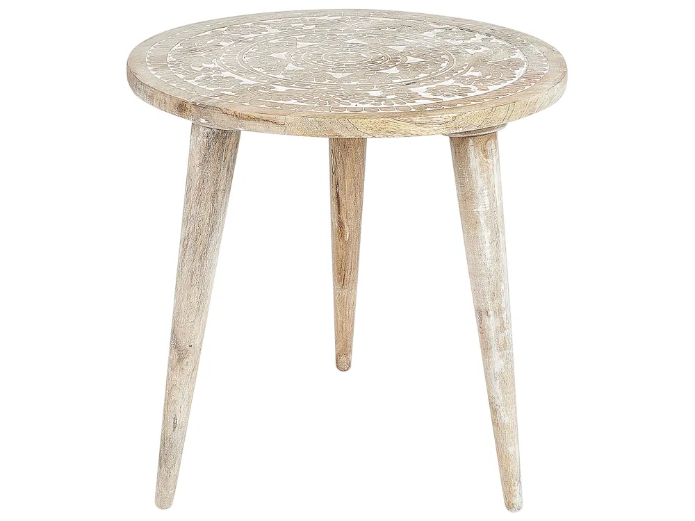 Tavolo Allungabile Set 2 Mango Wood Side Tables Light UDAY
