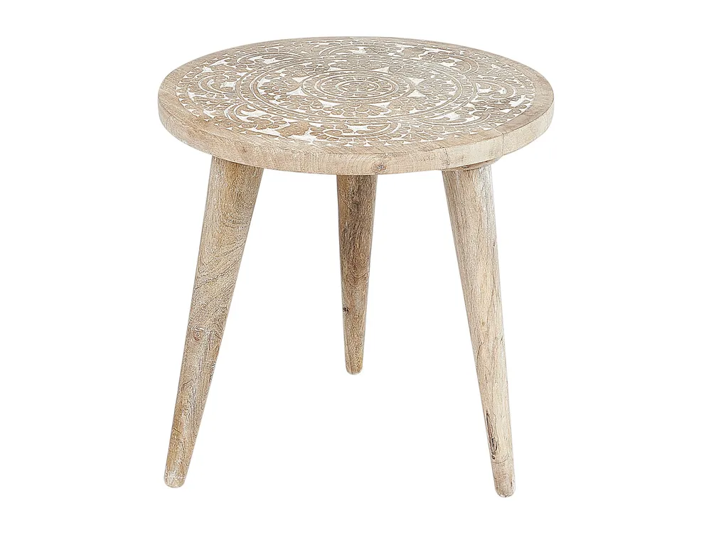 Tavolo Allungabile Set 2 Mango Wood Side Tables Light UDAY