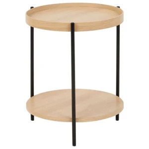 Tavolo Allungabile Side Table Light Wood Nero notte LANDER