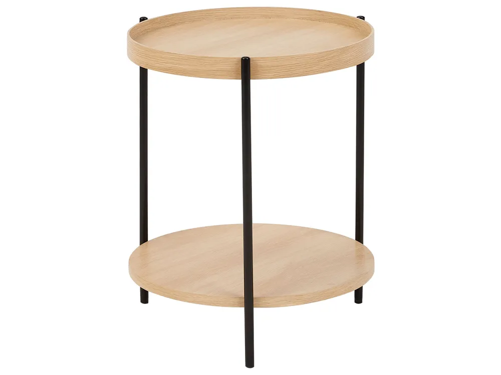 Tavolo Allungabile Side Table Light Wood Nero notte LANDER