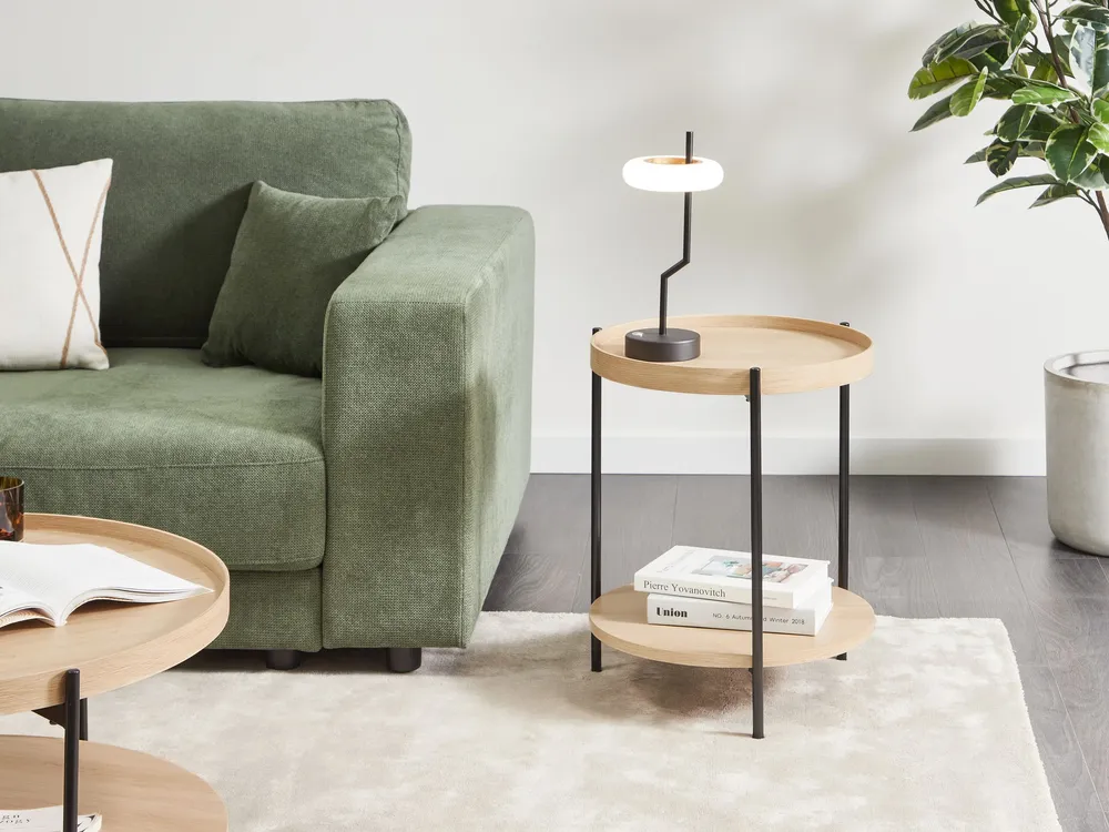 Tavolo Allungabile Side Table Light Wood Nero notte LANDER