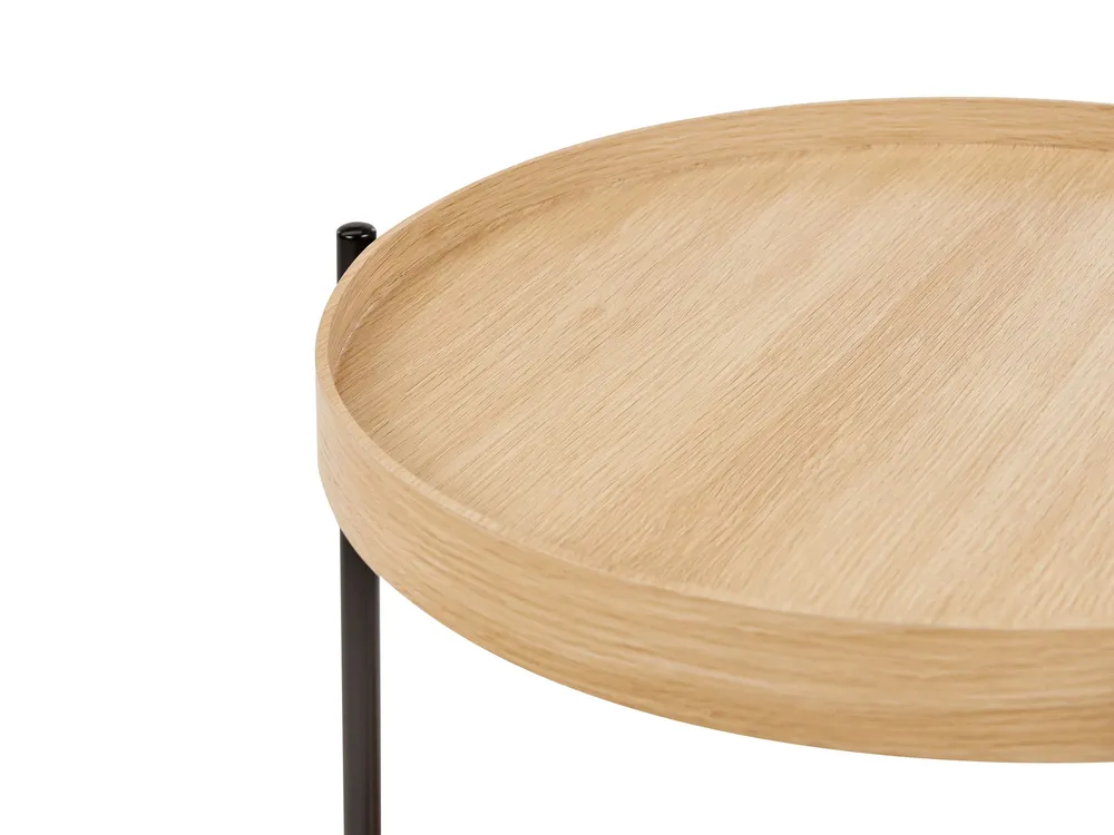 Tavolo Allungabile Side Table Light Wood Nero notte LANDER