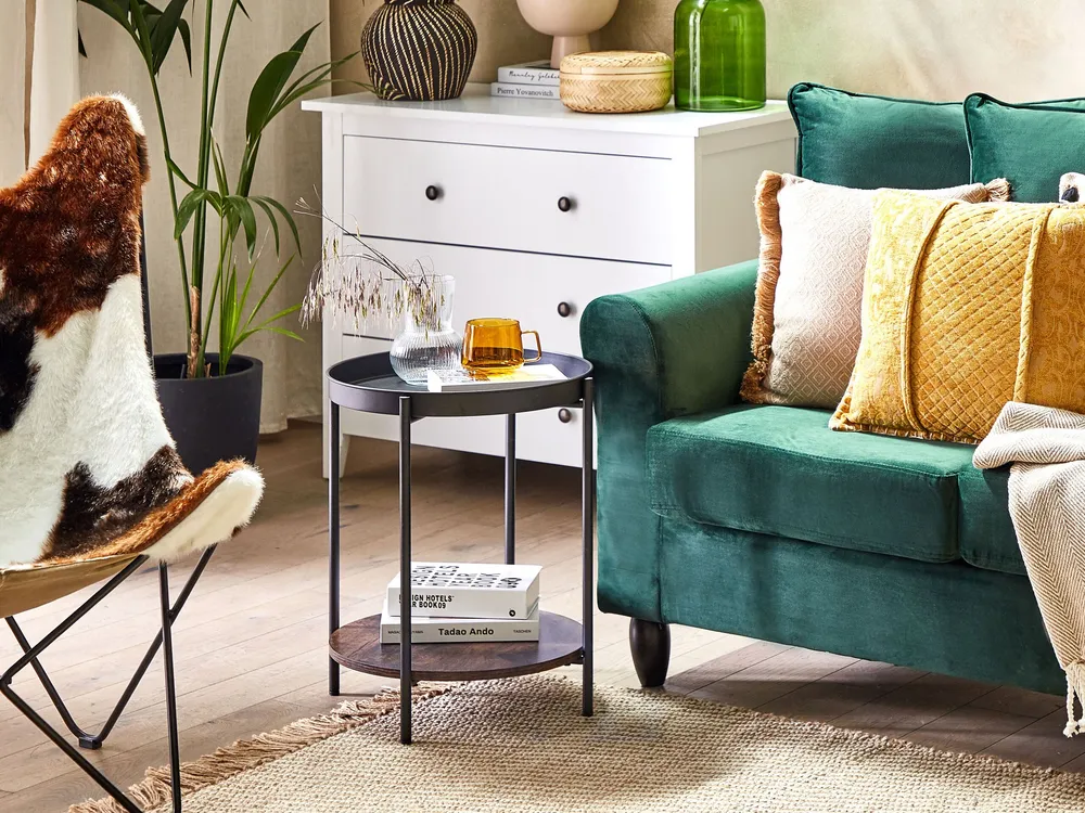 Tray Top Side Table Nero puro Dark Wood BORDEN