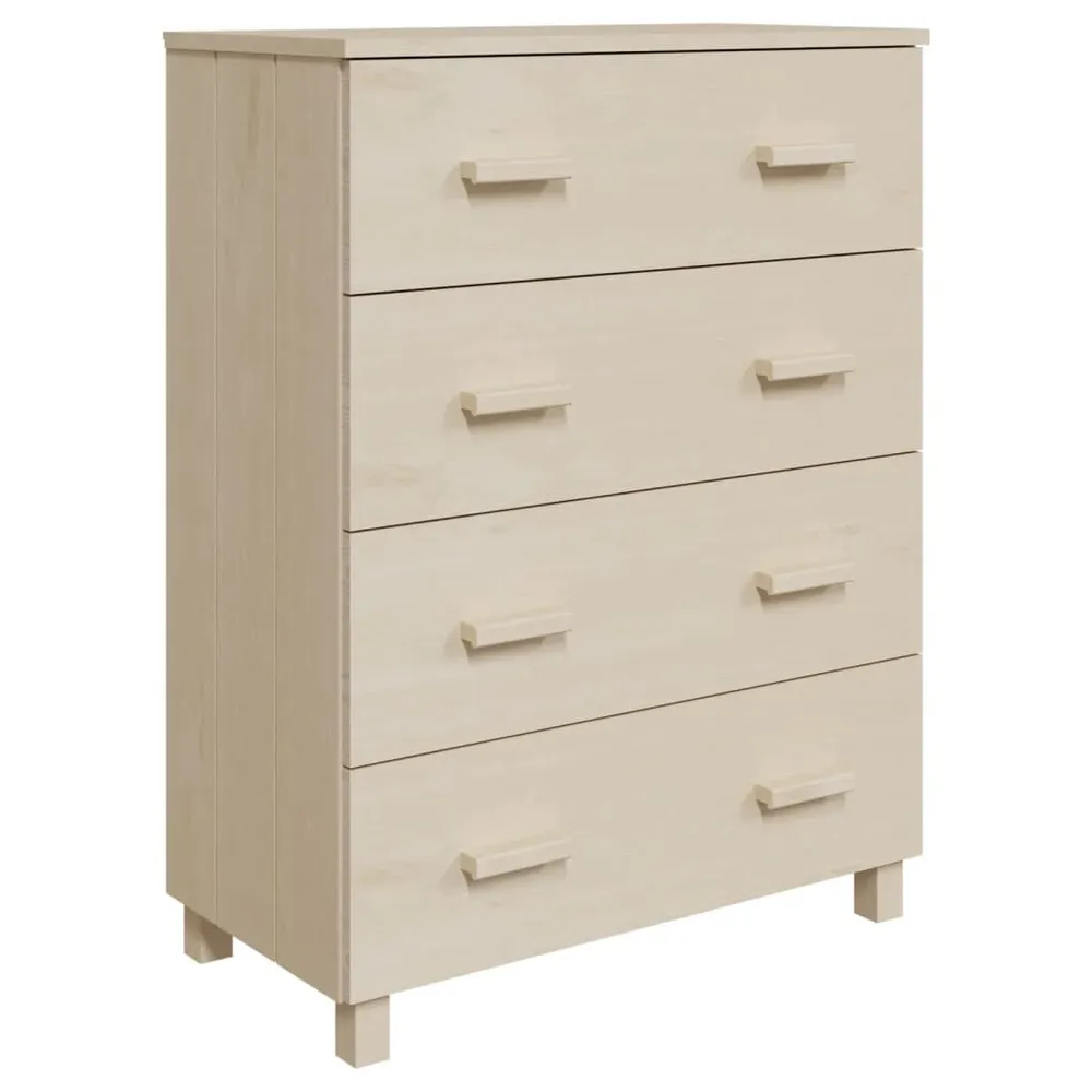 Buffet Pensile Credenza HAMAR ambra 79x40x103,5 cm Legno Massello di Pino