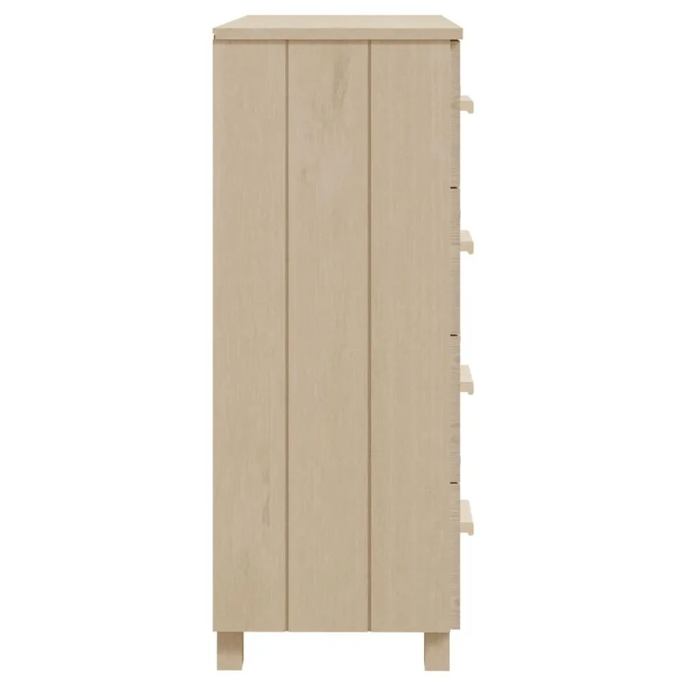 Buffet Pensile Credenza HAMAR ambra 79x40x103,5 cm Legno Massello di Pino