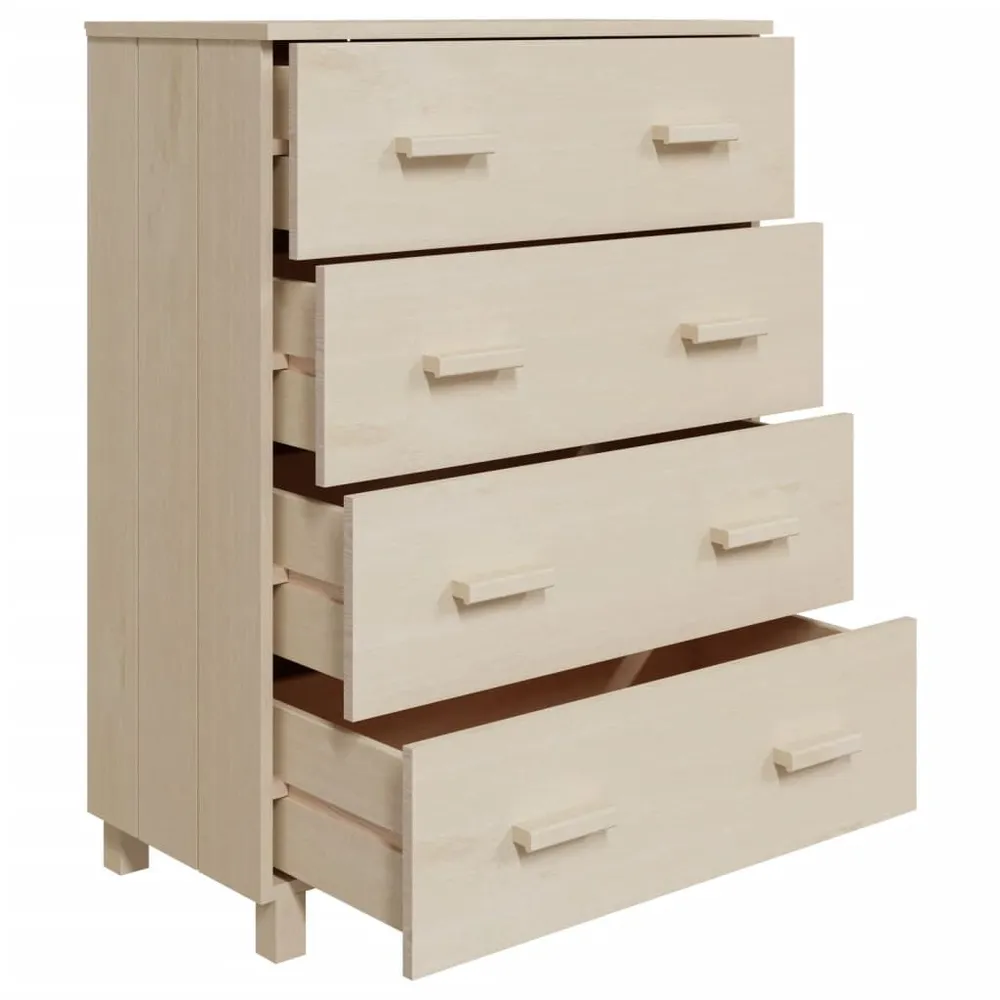 Buffet Pensile Credenza HAMAR ambra 79x40x103,5 cm Legno Massello di Pino