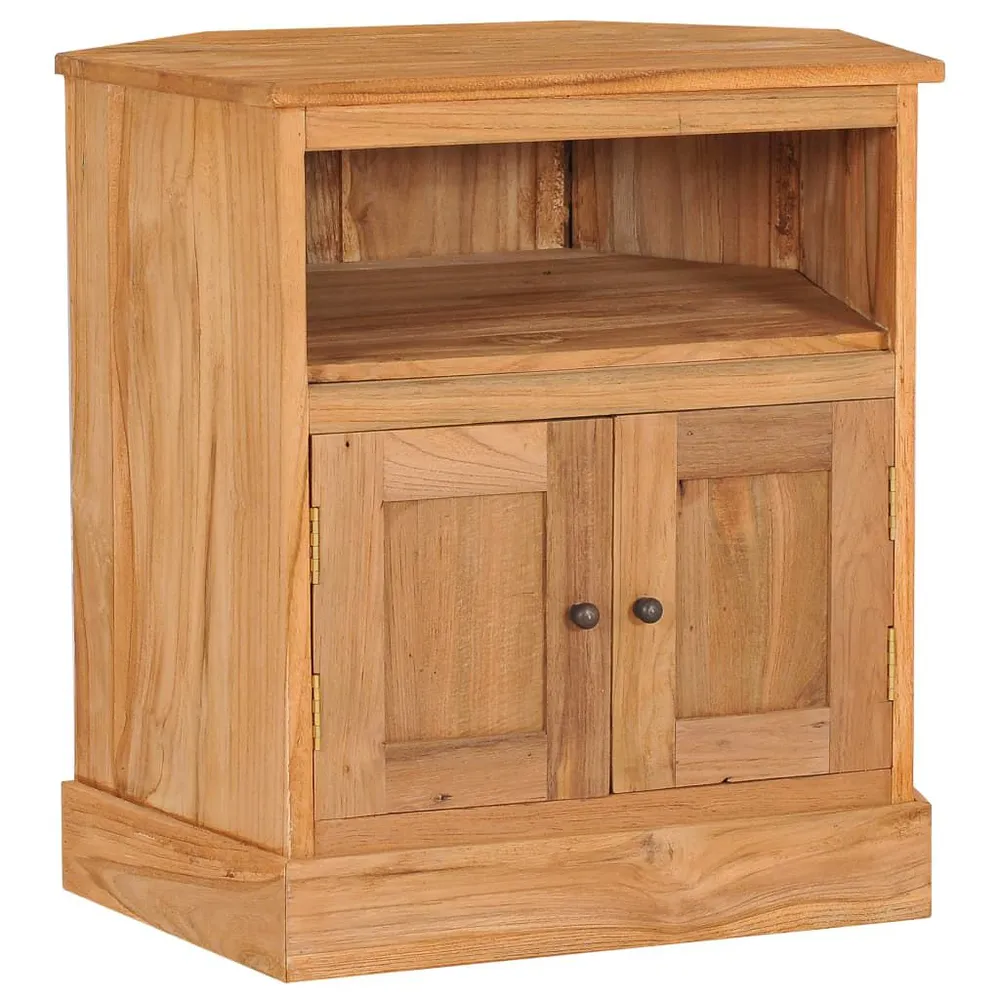 Carrello Portavivande Credenza Angolare 60x45x60 cm Legno Massello di Teak