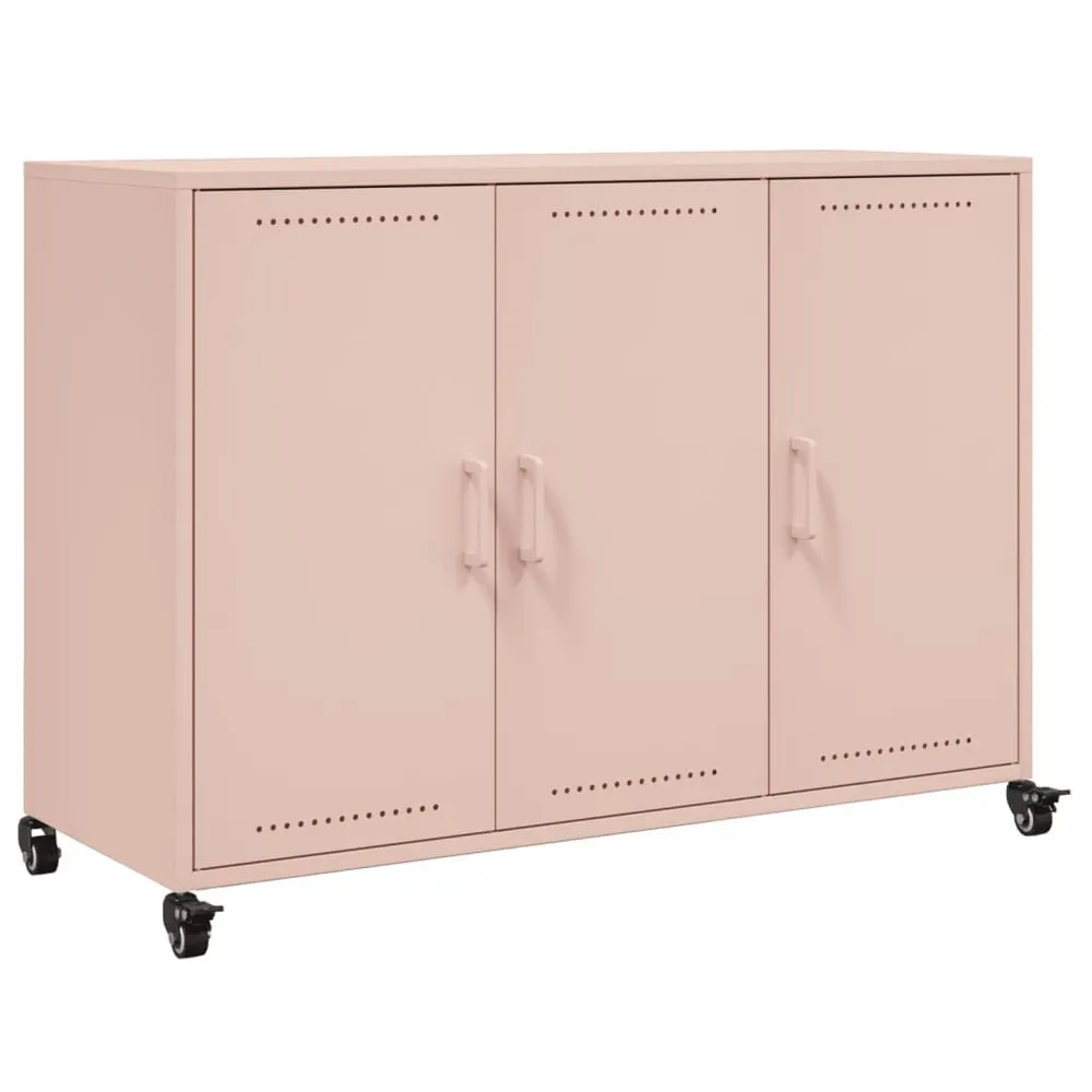 Carrello Portavivande Credenza Rosa 100,5x39x72 cm Acciaio