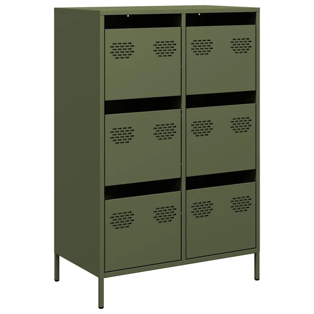 Carrello Portavivande Credenza Verde Oliva 68x39x101,5 cm Acciaio