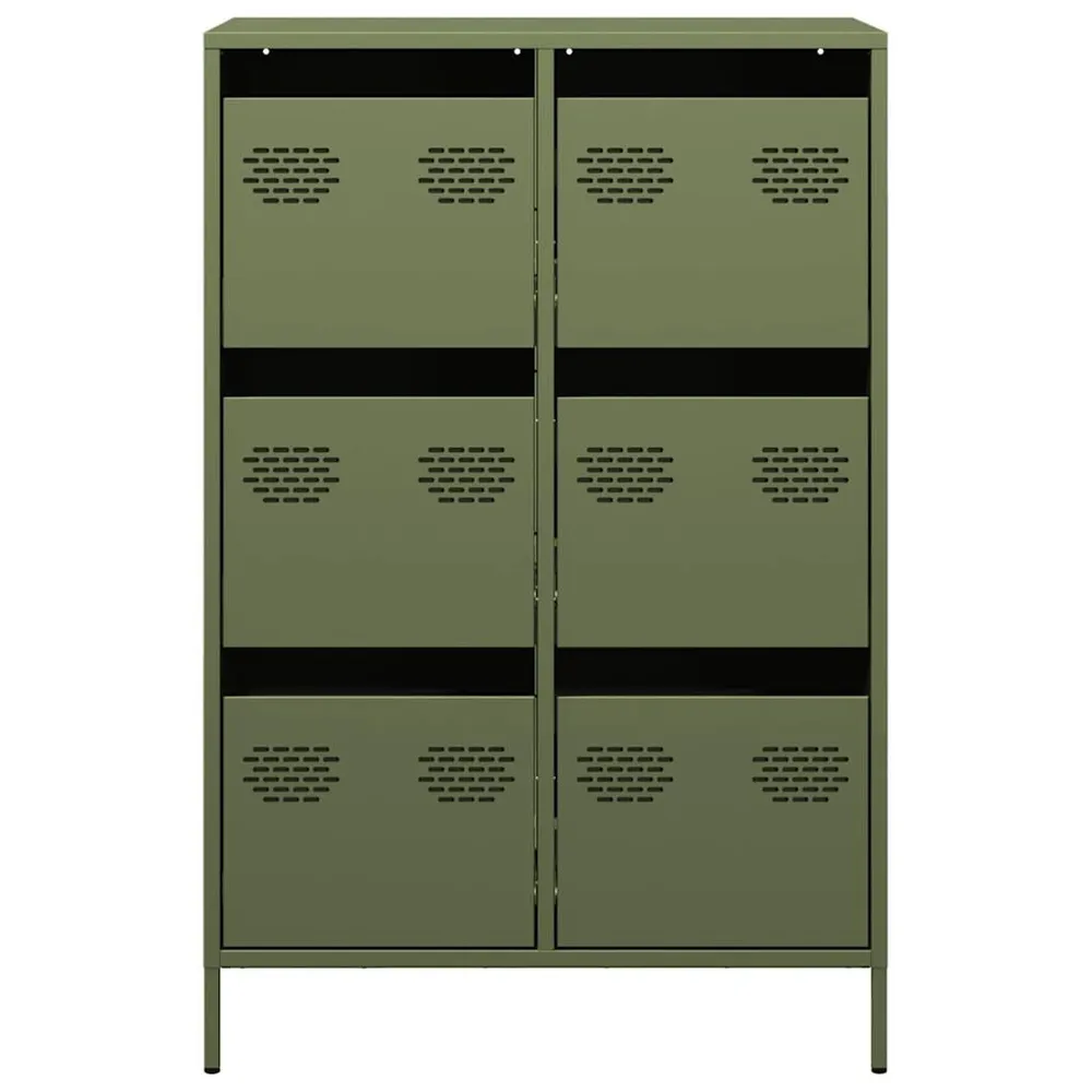 Carrello Portavivande Credenza Verde Oliva 68x39x101,5 cm Acciaio