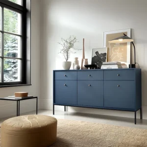 Certificato PEFC/FSC Credenza 3 cassetti e 3 ante Blu BOGDAN