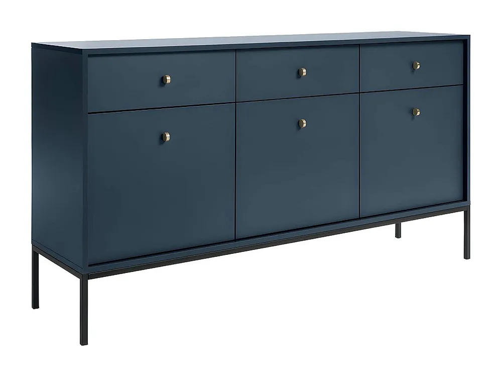 Certificato PEFC/FSC Credenza 3 cassetti e 3 ante Blu BOGDAN