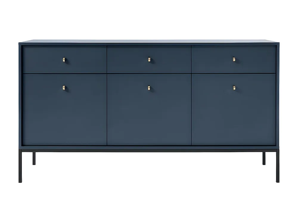 Certificato PEFC/FSC Credenza 3 cassetti e 3 ante Blu BOGDAN