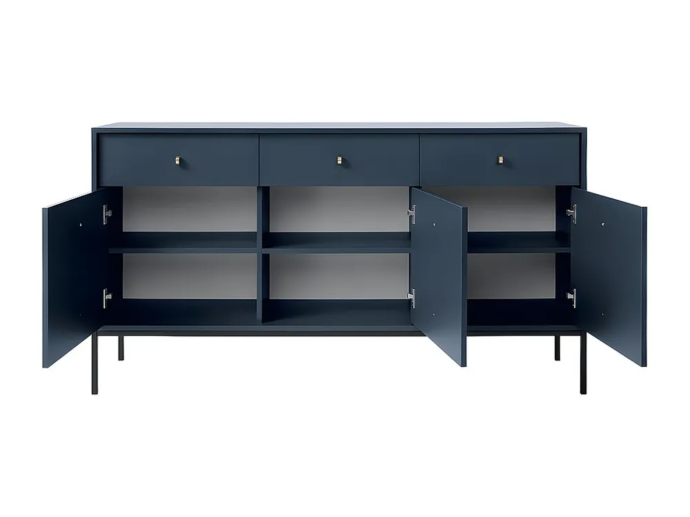 Certificato PEFC/FSC Credenza 3 cassetti e 3 ante Blu BOGDAN