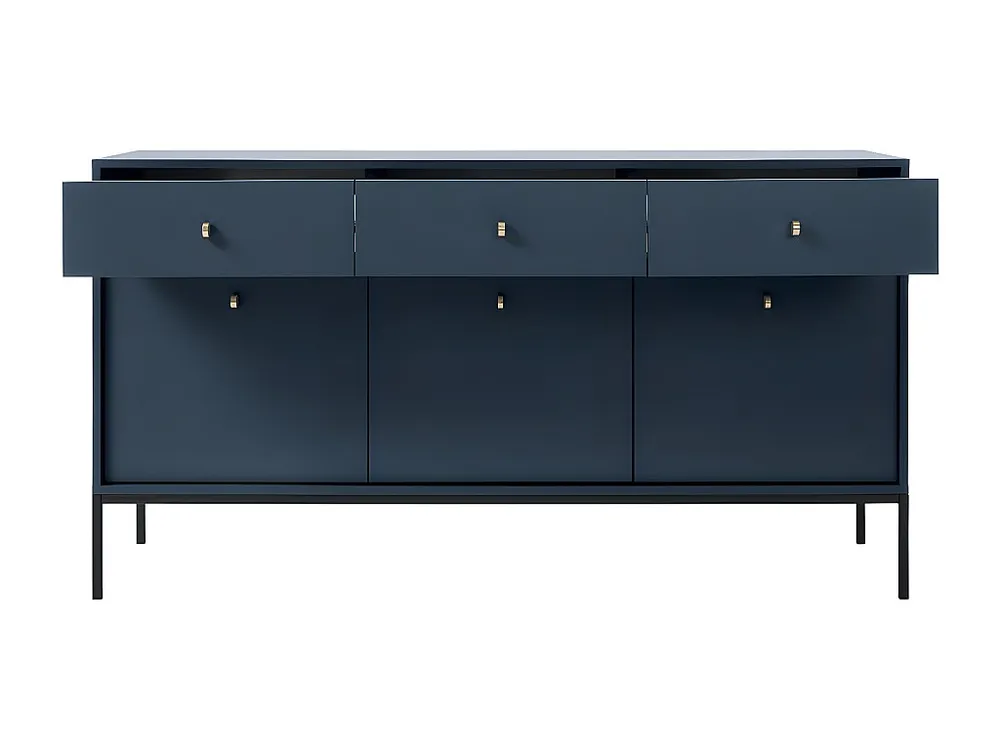 Certificato PEFC/FSC Credenza 3 cassetti e 3 ante Blu BOGDAN