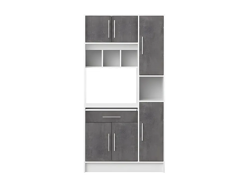 Certificato PEFC/FSC Credenza da cucina MADY - 5 ante e 1 cassetto Bianco/Grigio