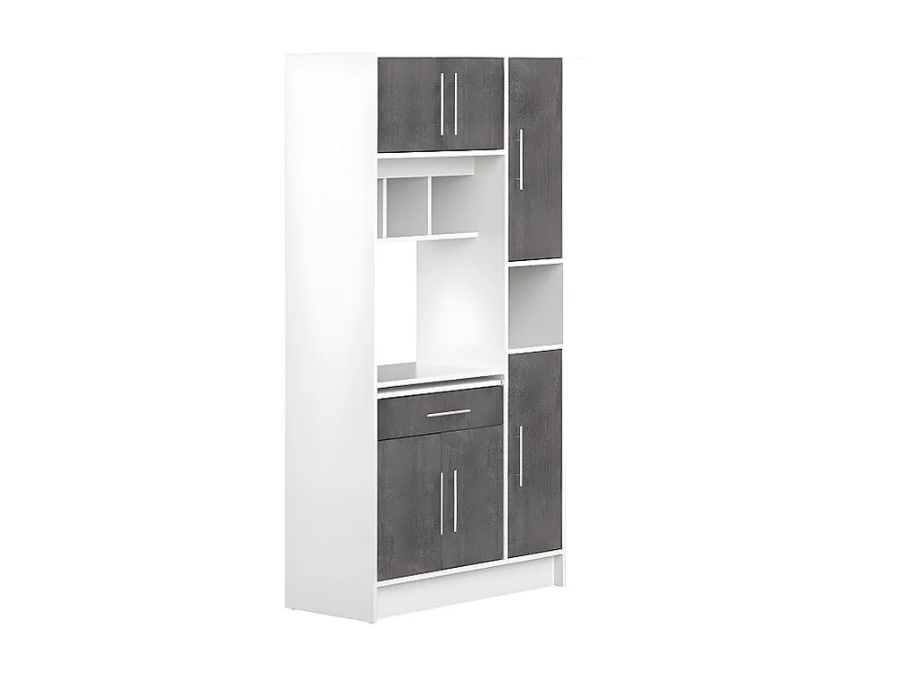 Certificato PEFC/FSC Credenza da cucina MADY - 5 ante e 1 cassetto Bianco/Grigio