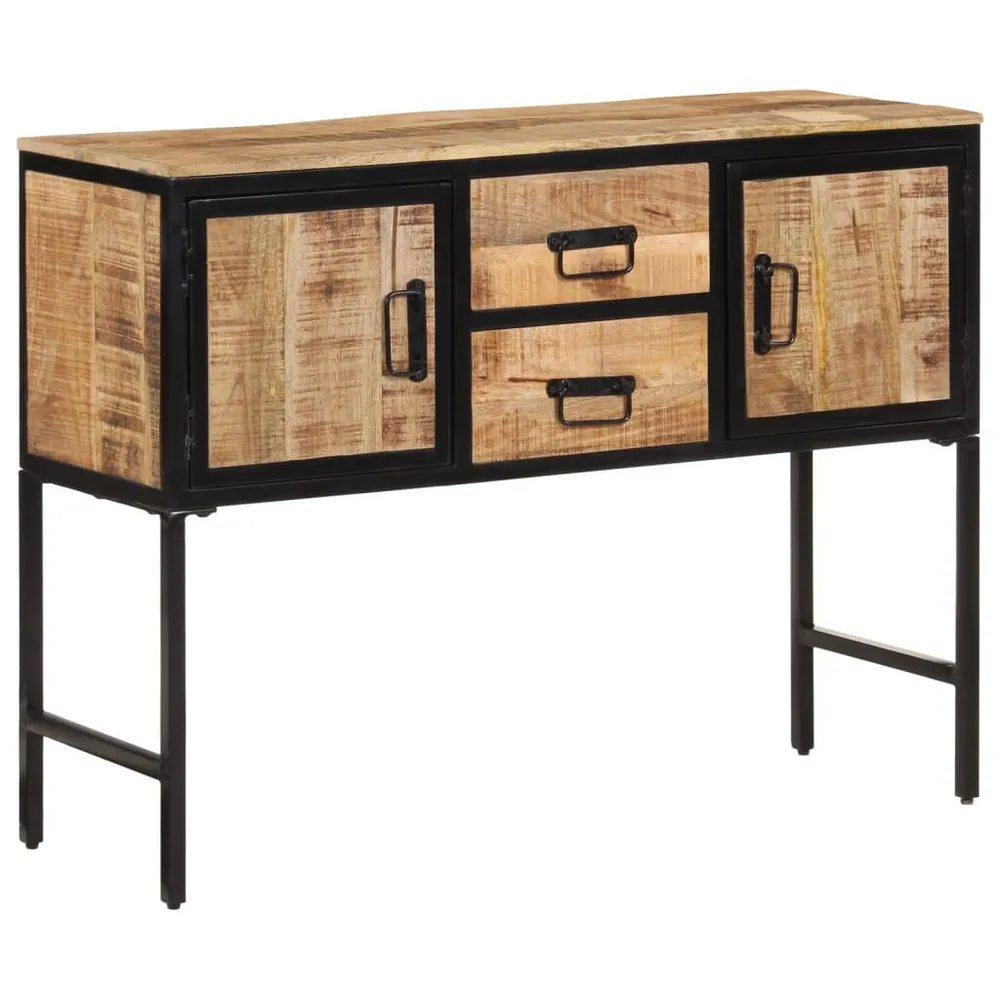 Credenza 100x35x75 cm Legno Massello di Mango Grezzo