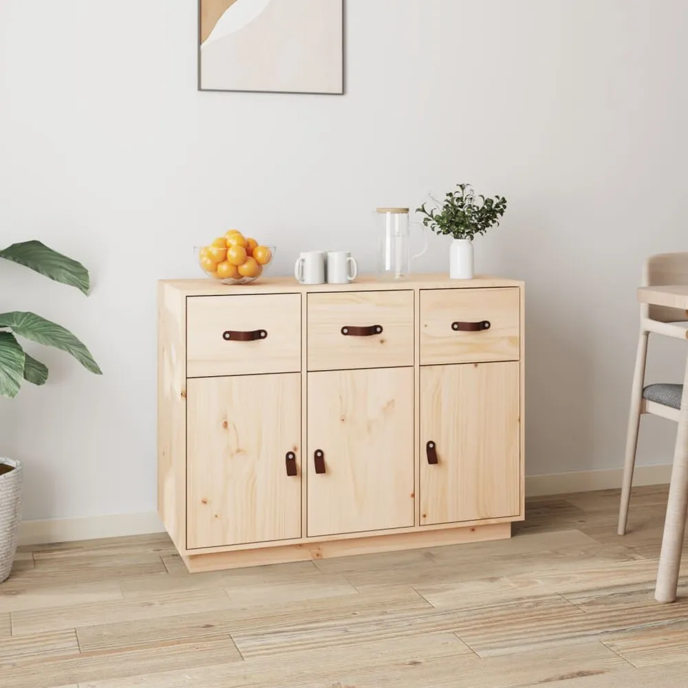 Credenza 100x40x75 cm Legno Massello di Pino per Pranzi Famiglia