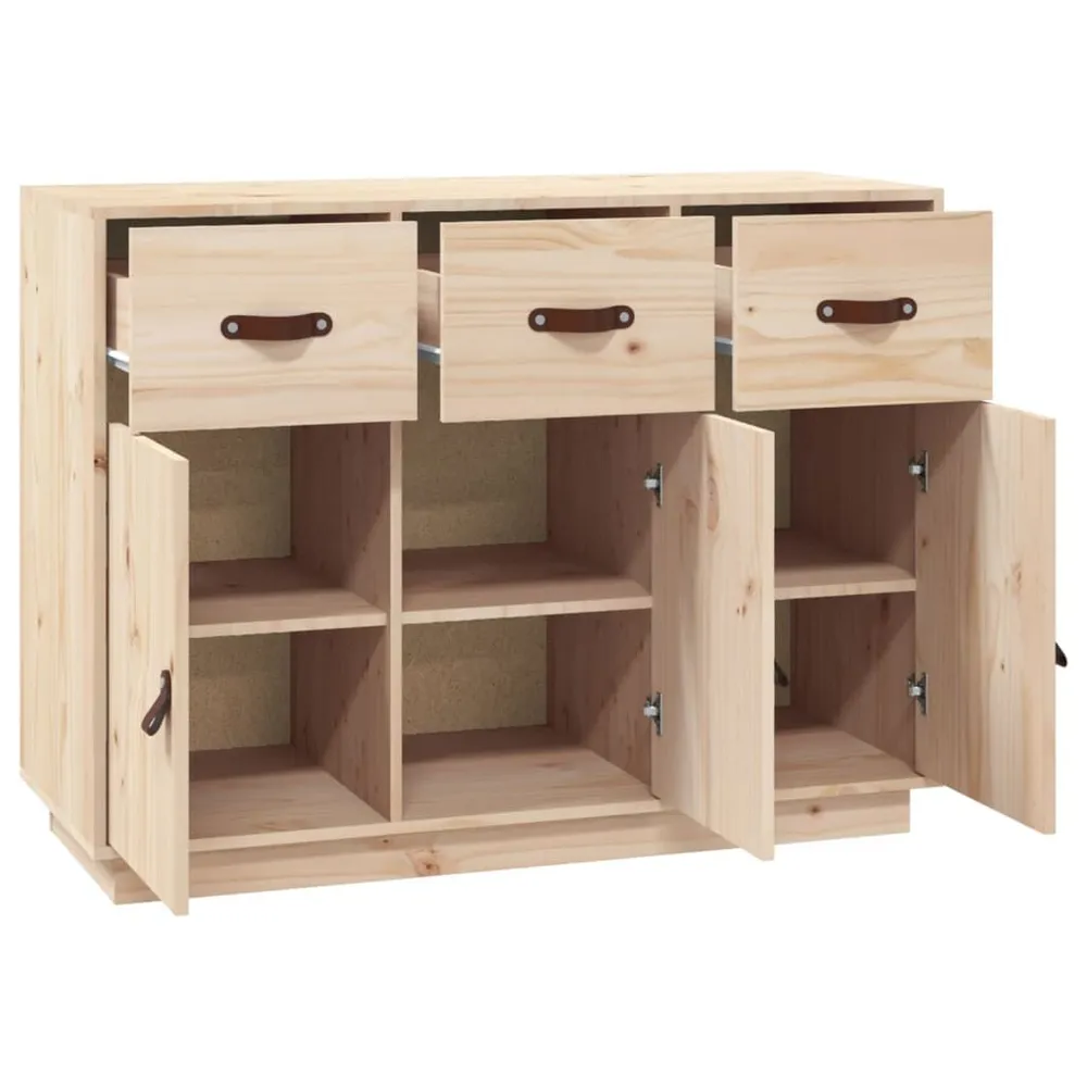 Credenza 100x40x75 cm Legno Massello di Pino per Pranzi Famiglia