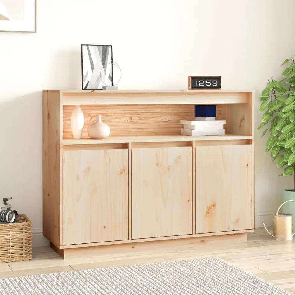 Credenza 104,5x34x80 cm Legno Massello di Pino